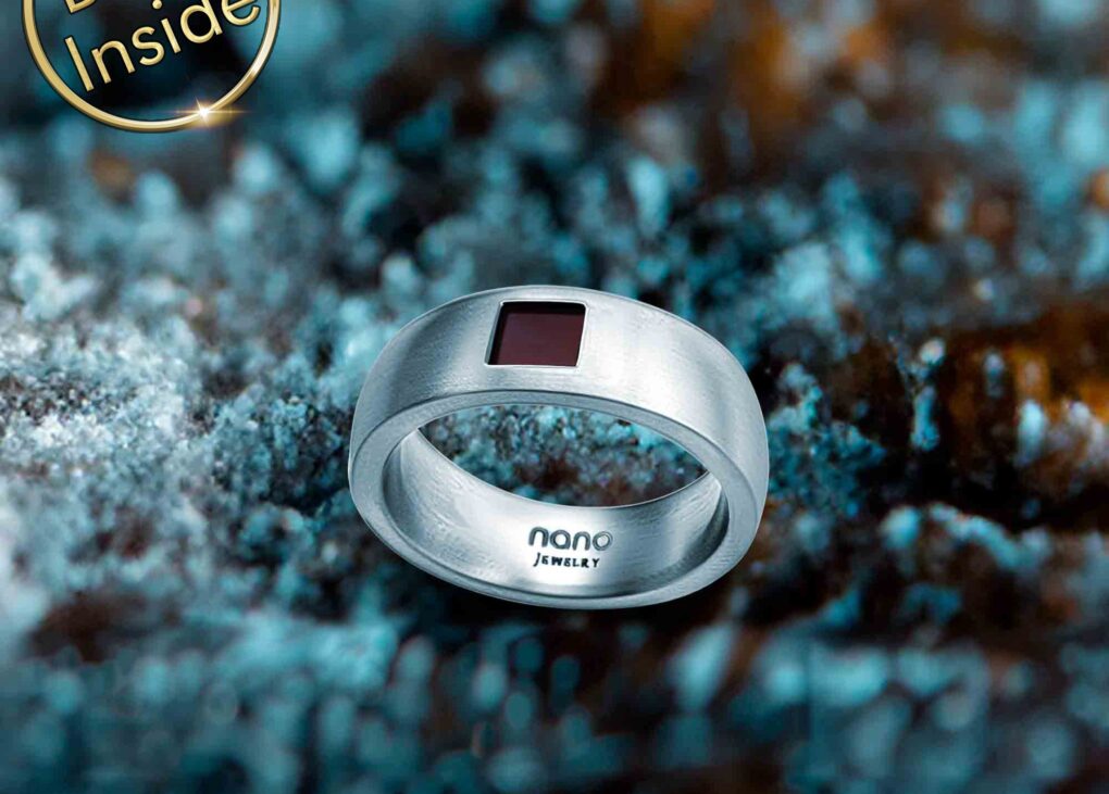Wedding Ring Bible Verse in Modern Silver Band With Nano Technology by My Nano Jewelry